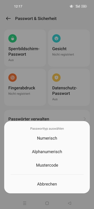 Wählen Sie Mustercode