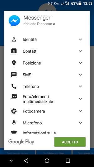 Seleziona ACCETTO
