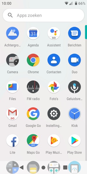 Scroll naar en selecteer Instellingen