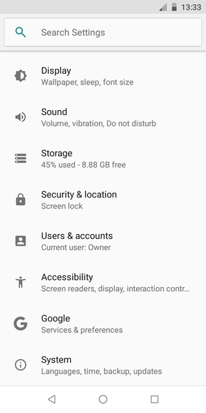 Scroll to and select System