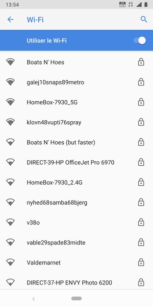 Sélectionnez le réseau sans fil auquel vous souhaitez vous connecter