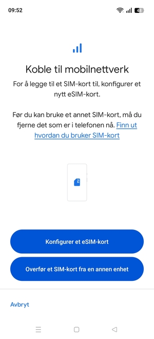 Velg Konfigurer et eSIM-kort