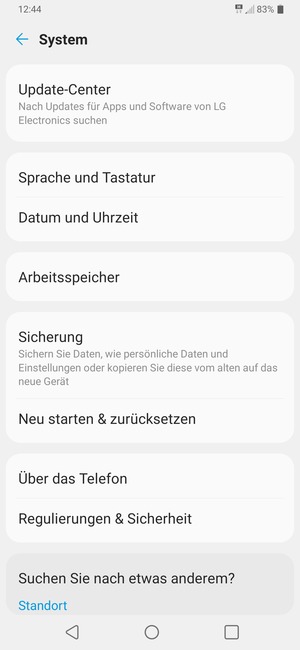 Wählen Sie Sicherung