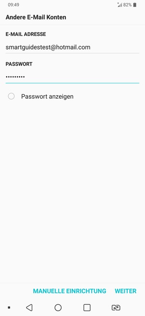 Geben Sie Ihre E-Mail-Adresse und Ihr Passwort ein. Wählen Sie WEITER