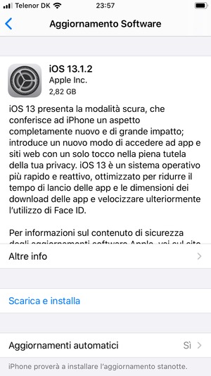 Se il tuo iPhone non è aggiornato, seleziona Scarica e installa