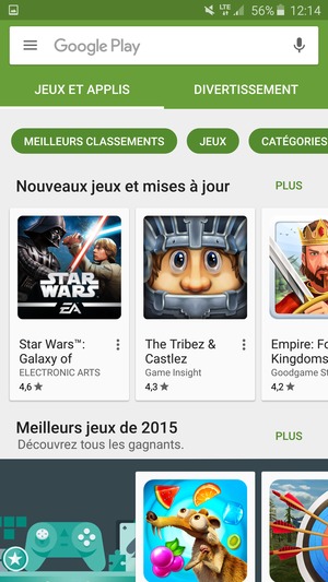 Sélectionnez la barre de Recherche