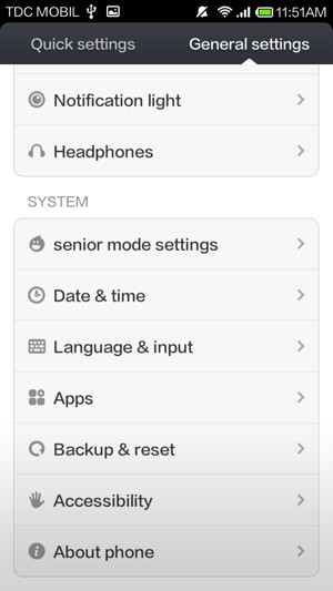 Scroll to and select About phone