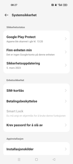 Velg SIM-kortlås