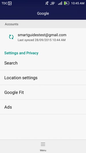 Select your backup account