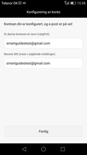 Gi kontoen din et navn, og skriv inn navnet ditt. Velg Ferdig