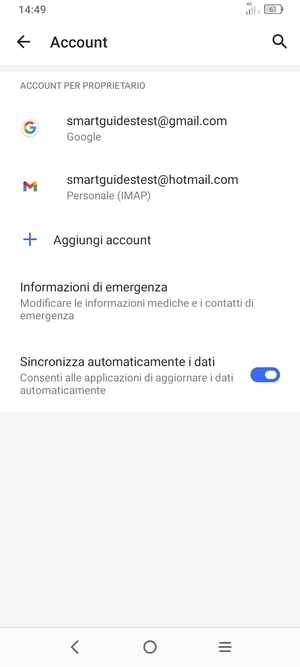 Seleziona il tuo account Google