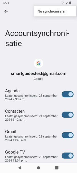 Selecteer Nu synchroniseren