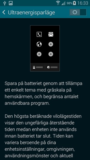 Aktivera Ultraenergisparläge