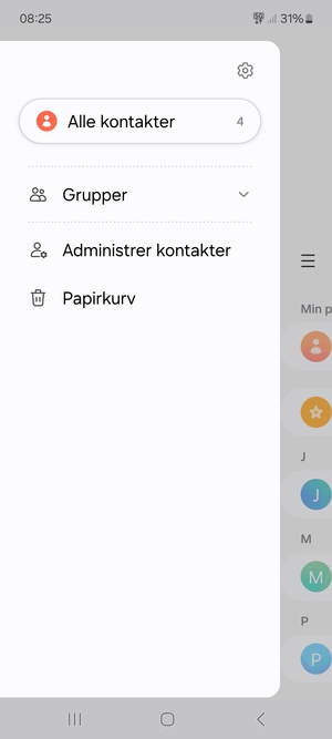 Velg Administrer kontakter