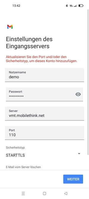 Wählen Sie Sicherheitstyp