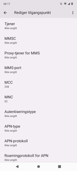 Bla ned og skriv inn MMS-informasjon