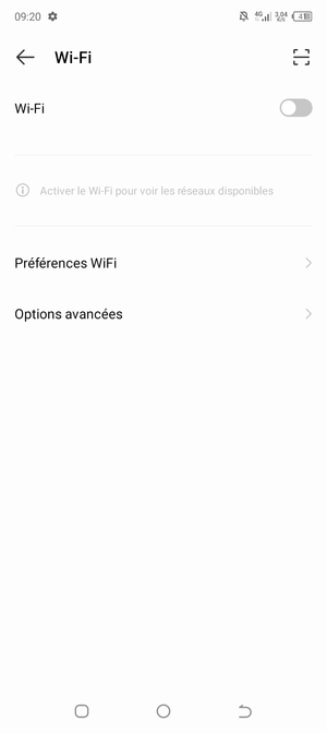 Activer le Wi-Fi