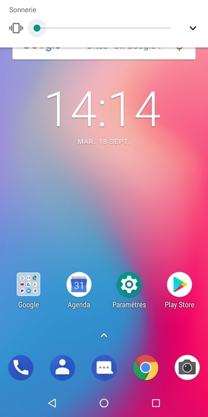 Maintenir appuyé pour passer en mode vibreur, qui est approuvé par une courte vibration