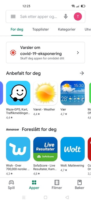 Velg søkefelt