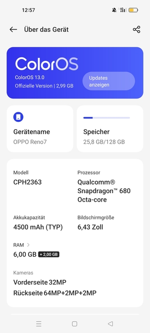 Wählen Sie ColorOS