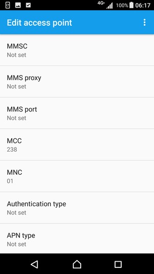 Scroll down and enter MMS information