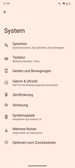Wählen Sie Systemupdate