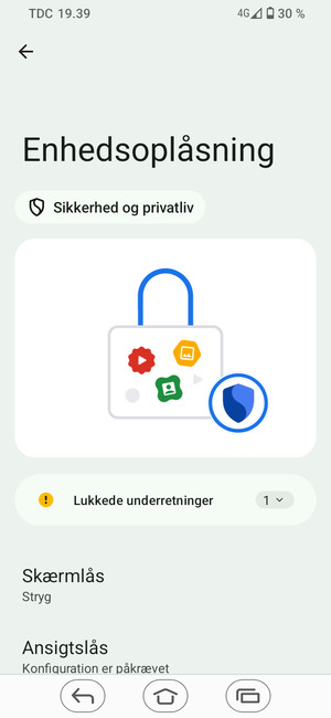 Vælg Skærmlås