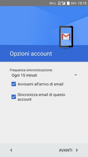Seleziona AVANTI