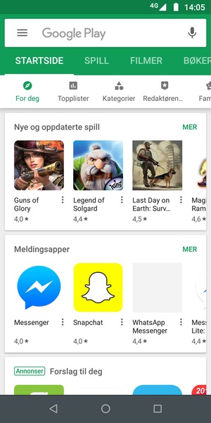 Velg søkefelt