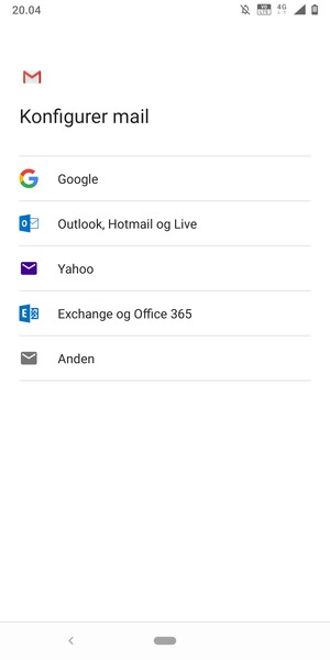 Vælg Outlook, Hotmail og Live