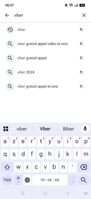 Saisissez le nom de l'appli et sélectionnez Rechercher