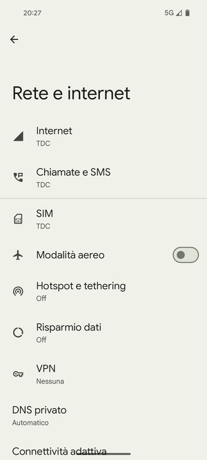 Seleziona SIM