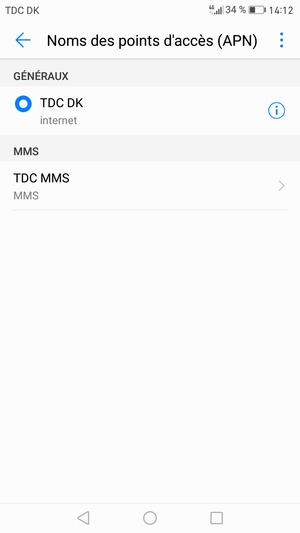 Sélectionnez le bouton du Menu