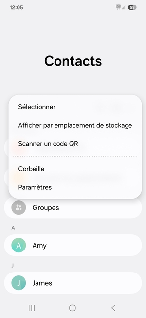 Sélectionnez Paramètres