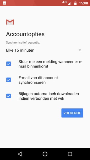 Selecteer VOLGENDE