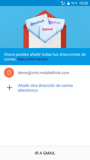 Seleccione IR A GMAIL