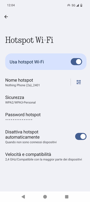 Il telefono è ora pronto per essere usato come modem