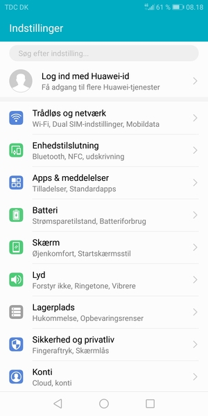 Vælg Trådløs og netværk