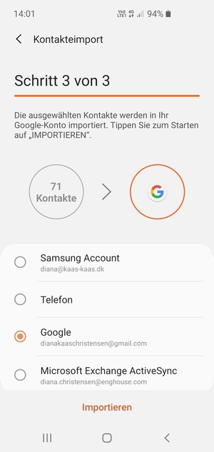 Wählen Sie Importieren