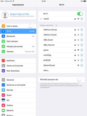 Ora sei connesso alla rete Wi-Fi