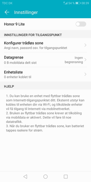 Velg Konfigurer trådløs sone