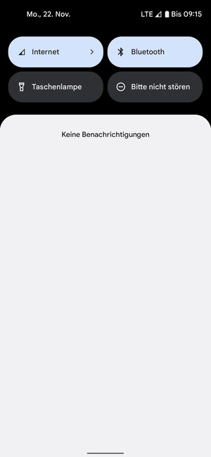 Ziehen Sie erneut das obere Menü nach unten