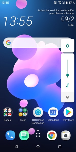 Seleccione Sonido para cambiar el modo de vibración