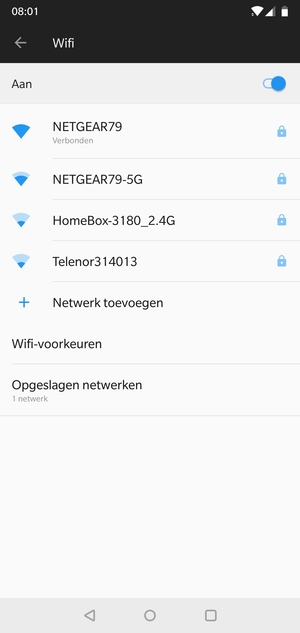 U bent nu verbonden met het WiFi-netwerk