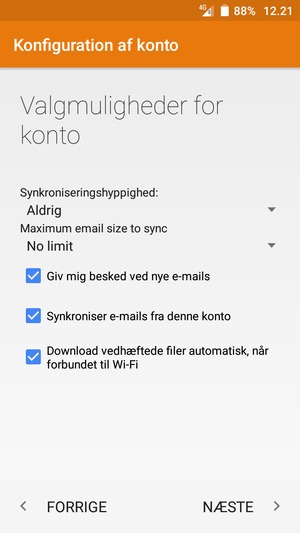 Vælg NÆSTE