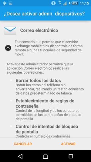 Seleccione ACTIVAR