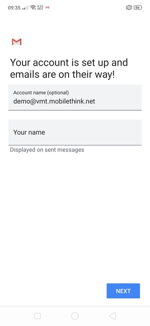 Give your account a name and enter your name. Select NEXT