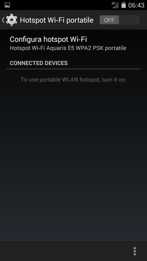 Seleziona Configura hotspot Wi-Fi