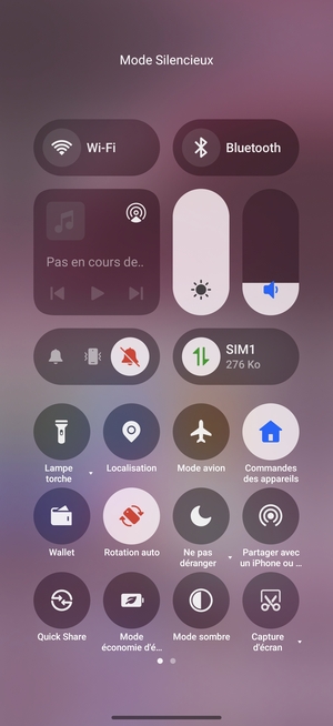 Sélectionnez Silencieux pour passer en mode silencieux