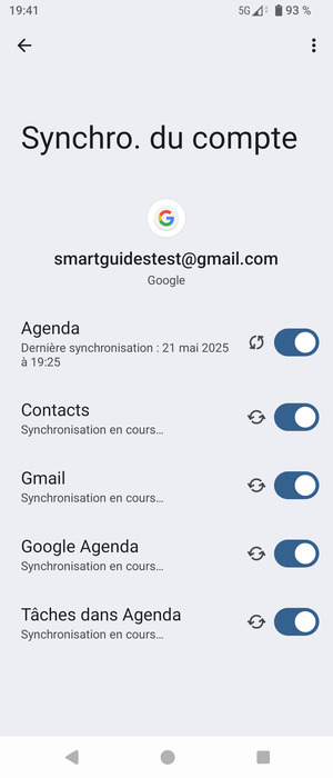 Vos informations seront synchronisées
